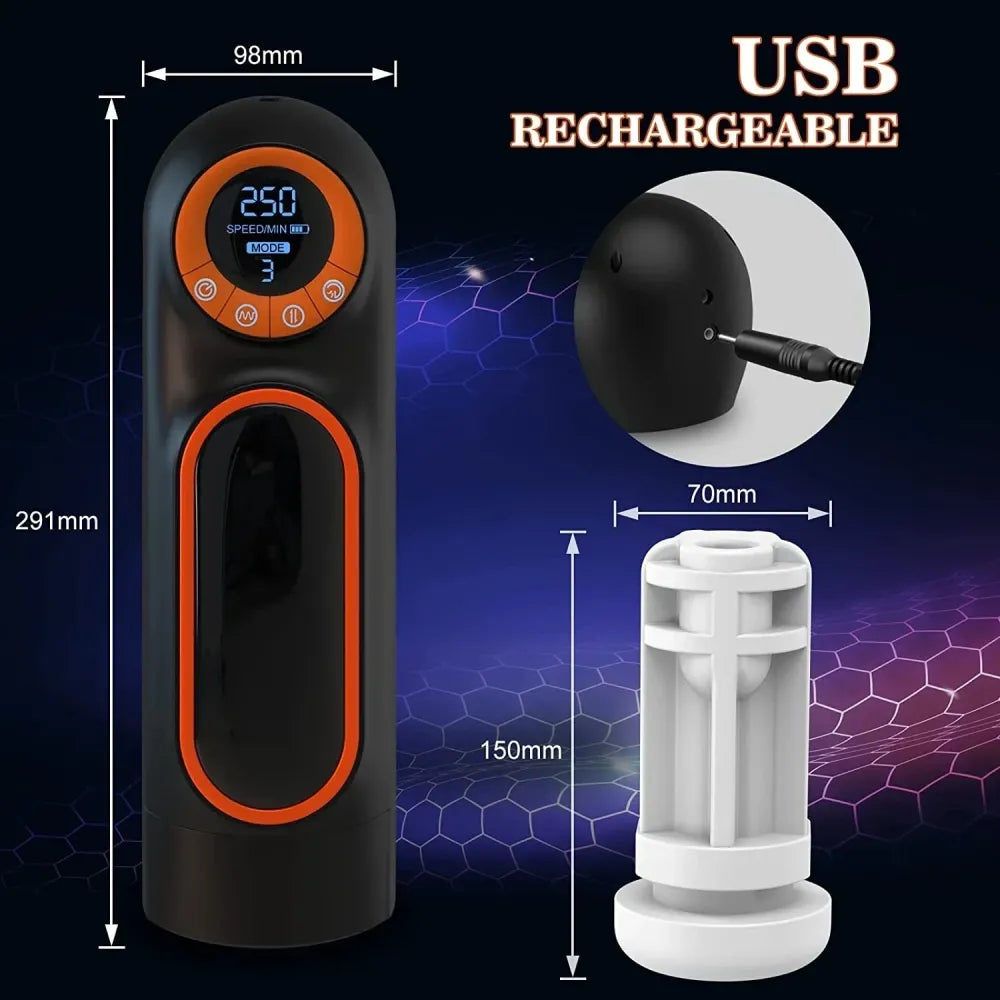 Telescopic Sucking Masturbator Heating Adult Toy for Men